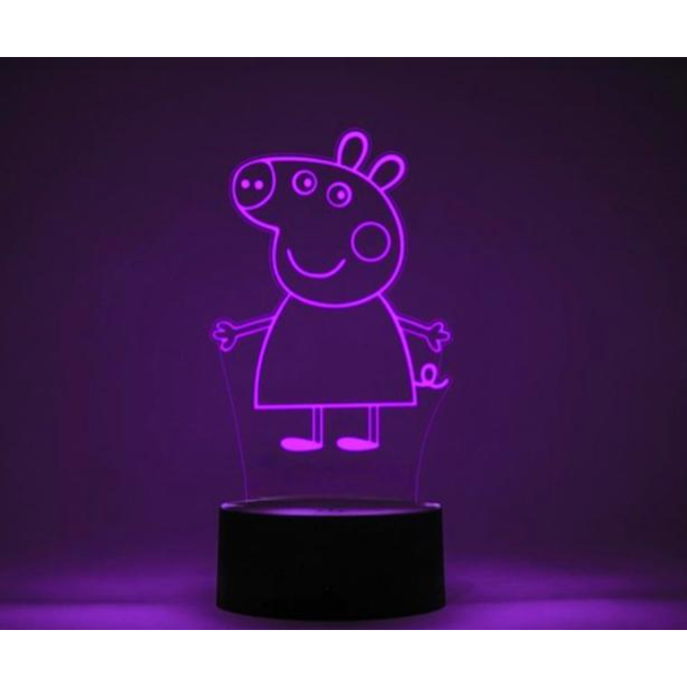 Φωτιστικό 3D Illusion Peppa Pig με GBR Φωτισμό USB/3AA