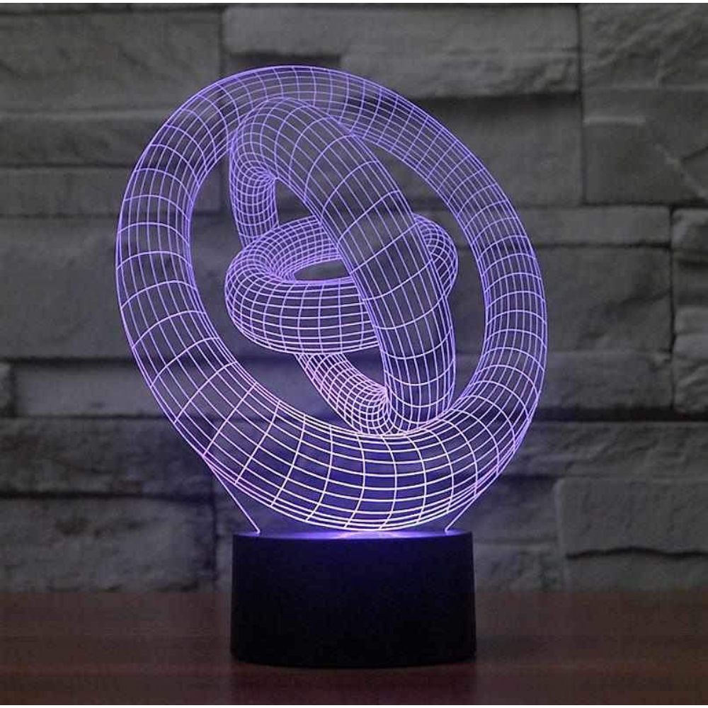 3D Φωτιστικό Γυροσκόπιο με RGB Φωτισμό 3AAA/USB